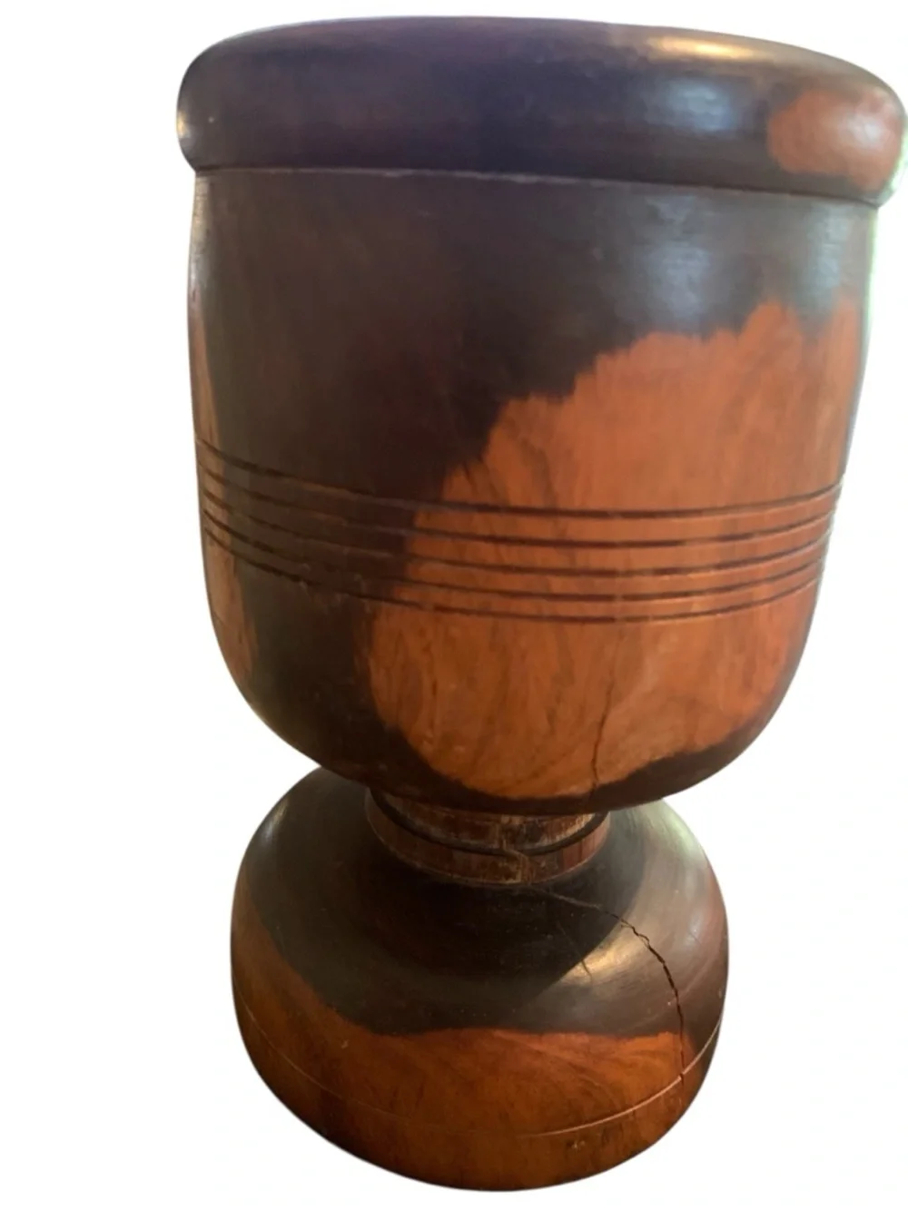 Vintage Wooden Mortar & Pestle Beautifully Hand Carved Dominican‎ Republic